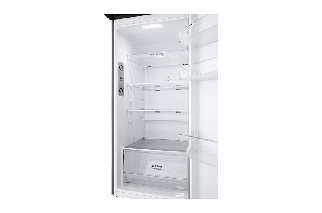 LG Heladera Top Freezer│335L│Door Cooling+│Smart Inverter, top perspective open view with food stored, VT34BPY, thumbnail 10