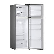 LG Heladera Top Freezer│335L│Door Cooling+│Smart Inverter, top freezer opened with moving ice maker attached and food stored, VT34BPY, thumbnail 6