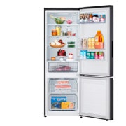 LG Heladera Bottom Freezer│335L│Door Cooling+│Smart Inverter, front open view with food stored, VB33BPM, thumbnail 2