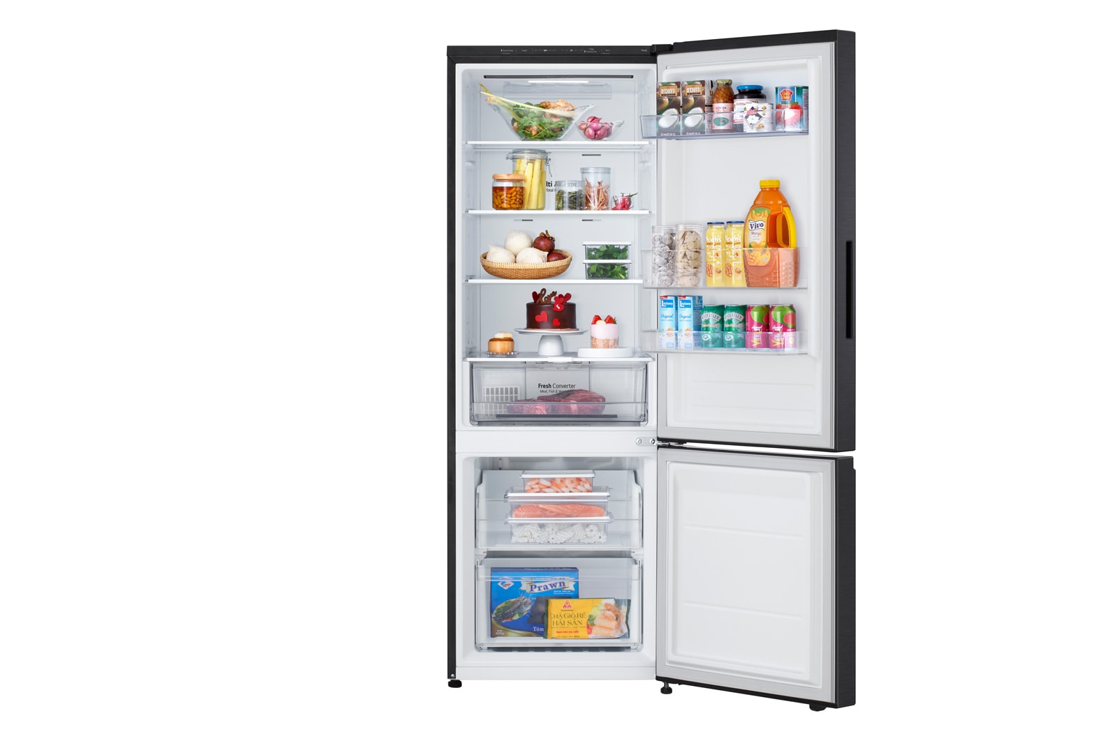 Heladera Negra Heladera Bottom Freezer │ Negro │ 335 L │Smart Inverter Compressor │ ThinQ