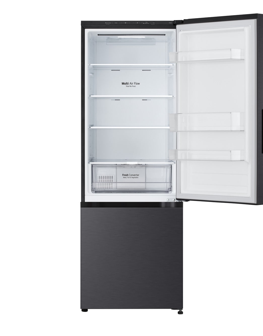 Heladera Negra Heladera Bottom Freezer │ Negro │ 335 L │Smart Inverter Compressor │ ThinQ