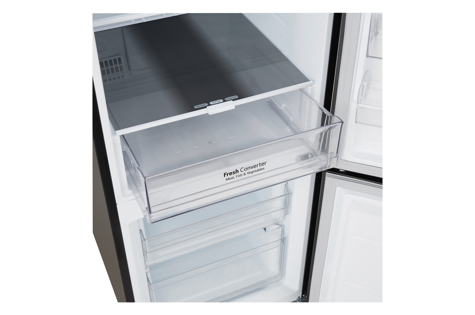 Heladera Negra Heladera Bottom Freezer │ Negro │ 335 L │Smart Inverter Compressor │ ThinQ