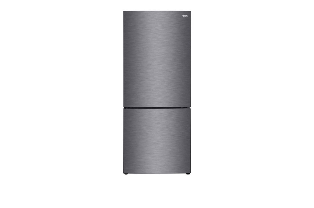 LG Heladera Bottom Freezer │ Plateado │ 335 L │Smart Inverter Compressor│ ThinQ, front view, VB33BPY
