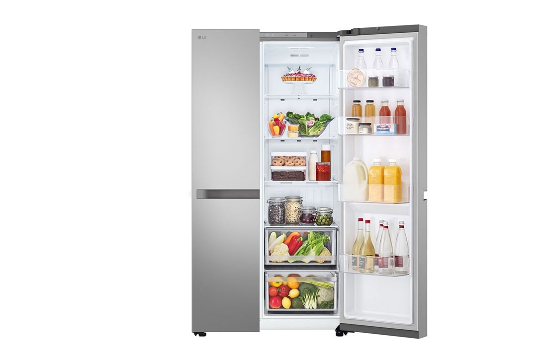 LG Heladera Side by Side│658L│Door Cooling+│Smart Inverter, Front right door open view with food, GS66MPPT, thumbnail 7