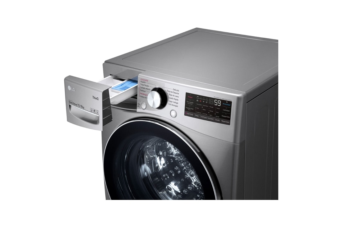 LG Lavasecarropas carga frontal 15/8 KG │ Plateado │ Inverter Direct Drive │ AI DD │ ThinQ, WD15EGS62, WD15EGS62, thumbnail 7