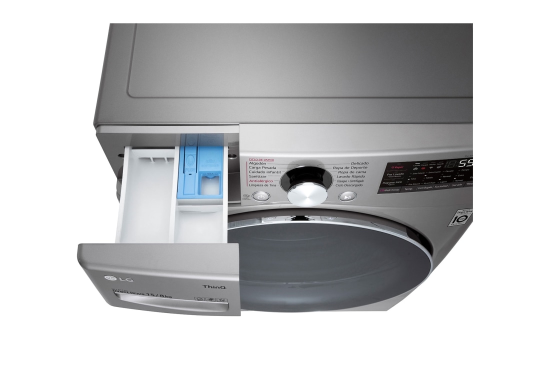 LG Lavasecarropas carga frontal 15/8 KG │ Plateado │ Inverter Direct Drive │ AI DD │ ThinQ, WD15EGS62, WD15EGS62, thumbnail 8