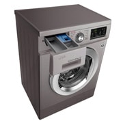 LG Lavarropas carga frontal 8,5 KG │ Plateado │ Inverter Direct Drive │ AI DD │ Steam, Vista superior izquierda en perspectivade, WM8516EE6, thumbnail 6