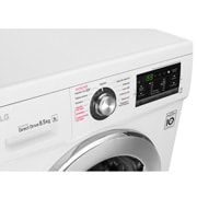 LG Lavarropas carga frontal 8,5 KG │ Blanco │ Inverter Direct Drive │ AI DD │ Steam, Vista superior en perspectiva, WM8516WE6, thumbnail 7