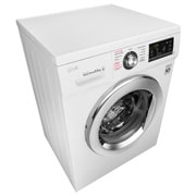 LG Lavarropas carga frontal 8,5 KG │ Blanco │ Inverter Direct Drive │ AI DD │ Steam, Vista superior izquierda en perspectivade, WM8516WE6, thumbnail 6