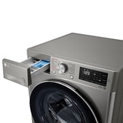 LG Lavarropas carga frontal 8,5 KG │ Gris mate │ Inverter Direct Drive │ AI DD │ Steam, Drawer Open, WM85VVC5S6P, thumbnail 5