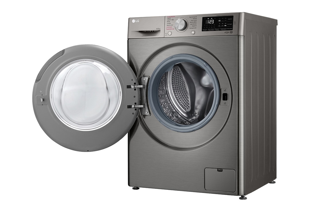 LG Lavarropas carga frontal 8,5 KG │ Gris mate │ Inverter Direct Drive │ AI DD │ Steam, Left view, WM85VVC5S6P, thumbnail 11