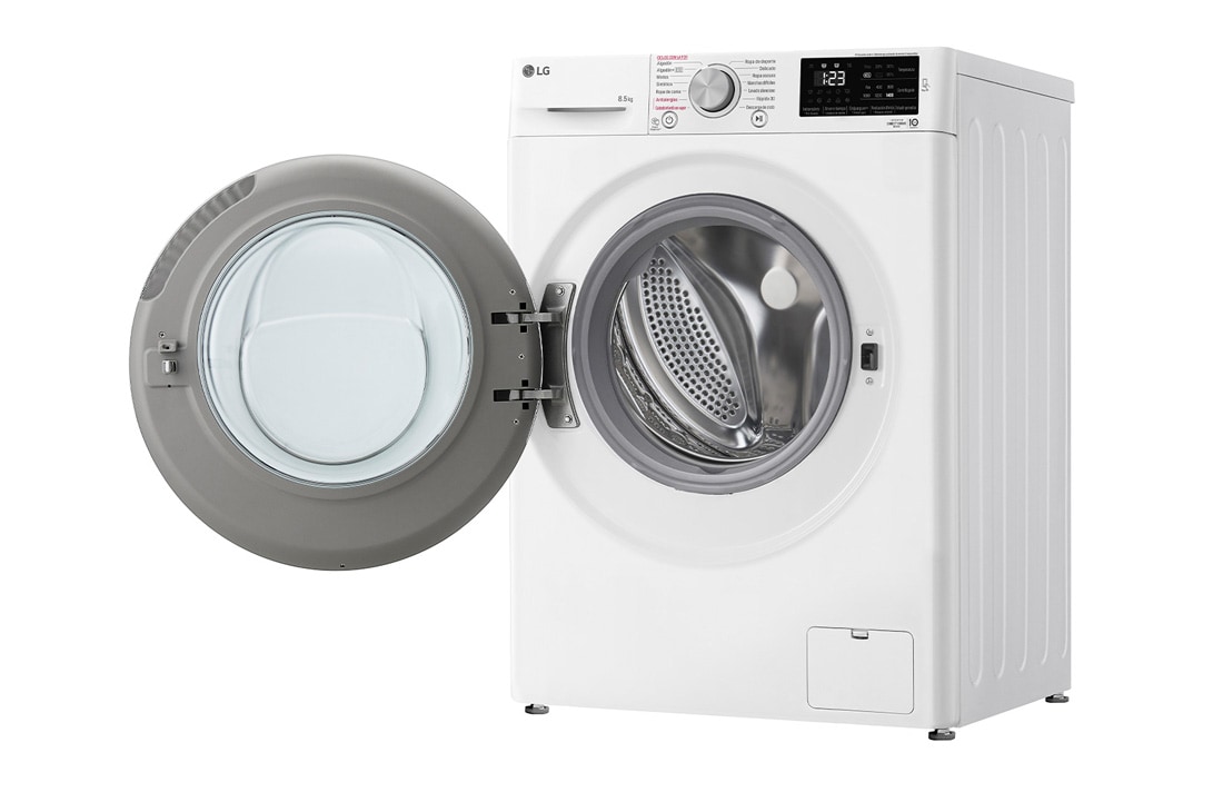 LG Lavarropas carga frontal 8,5 KG │ Blanco │ Inverter Direct Drive │ AI DD │ Steam, Left view, WM85WVC5S6P, thumbnail 10