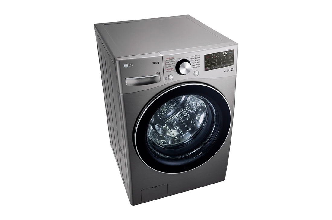 LG Lavarropas carga frontal 13 KG │ Gris mate │ Inverter Direct Drive│ AI DD │Steam, Top Left perspective view, WM13EGS6, thumbnail 10