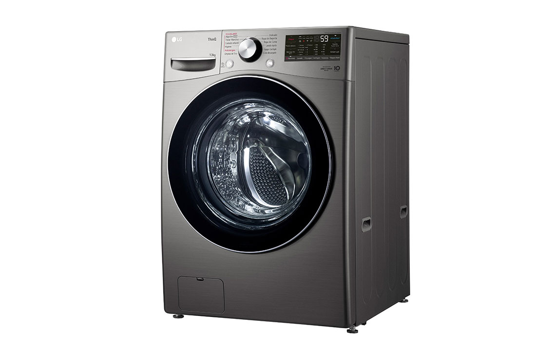 LG Lavarropas carga frontal 13 KG │ Gris mate │ Inverter Direct Drive│ AI DD │Steam, Right side view, WM13EGS6, thumbnail 11