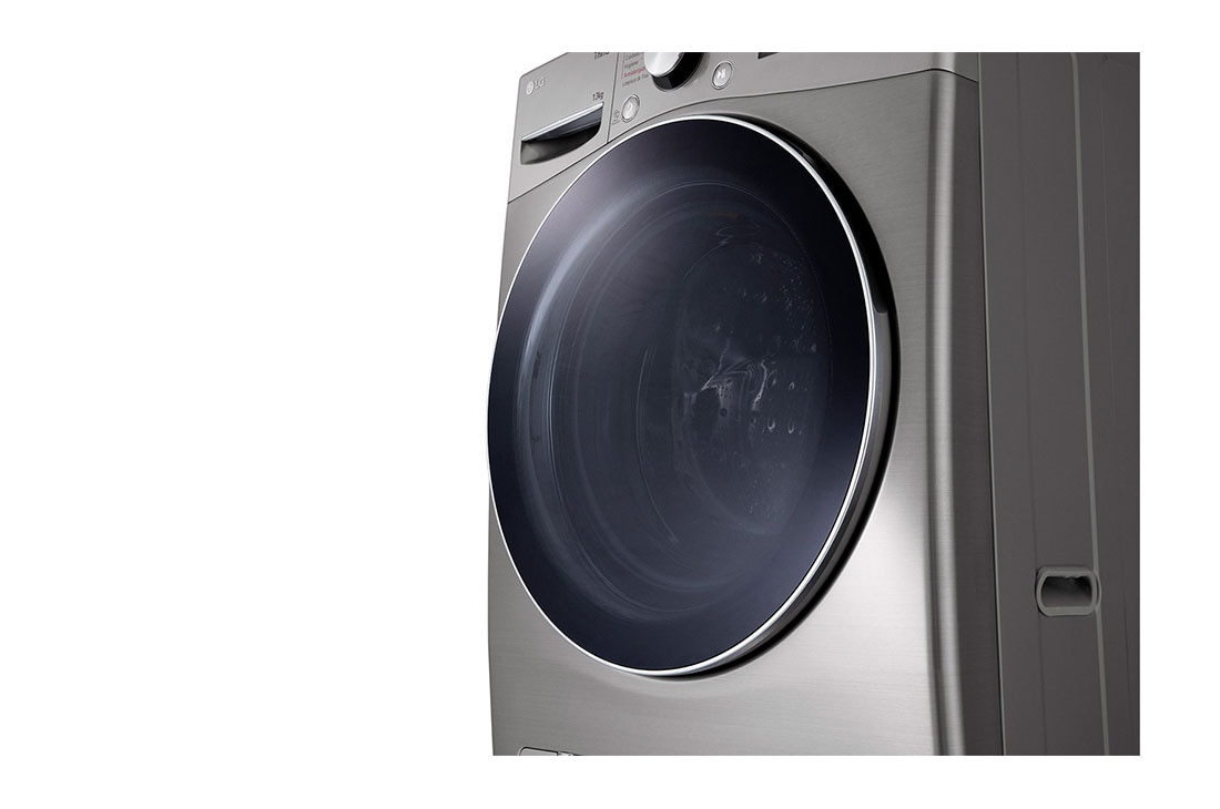 LG Lavarropas carga frontal 13 KG │ Gris mate │ Inverter Direct Drive│ AI DD │Steam, Tempered glass detail view, WM13EGS6, thumbnail 17