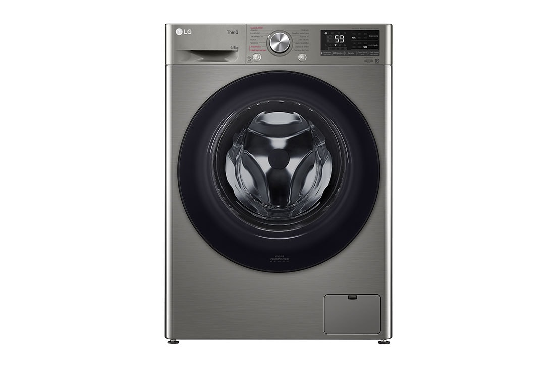 LG  Lavasecarropas carga frontal 9/5 KG │ Plateado │ Inverter Direct Drive │ AI DD │ Diseño compacto, WD9PVC4S6, WD90VVC4S6
