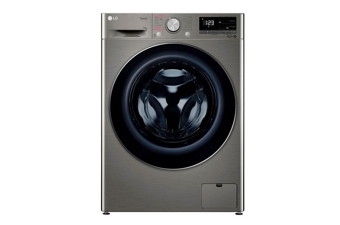 LG  Lavarropas carga frontal 10 KG │ Plateado │ Inverter Direct Drive │AI DD │ ThinQ WIFI │Steam , WM10VVC4S6