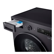 LG Lavasecarropas 15/8KG│AIDD™│Inverter Direct Drive™│Steam, vista superior direcha con el cajetin de detergente y suavizante abiertos, WD15EGNTSPG, thumbnail 5