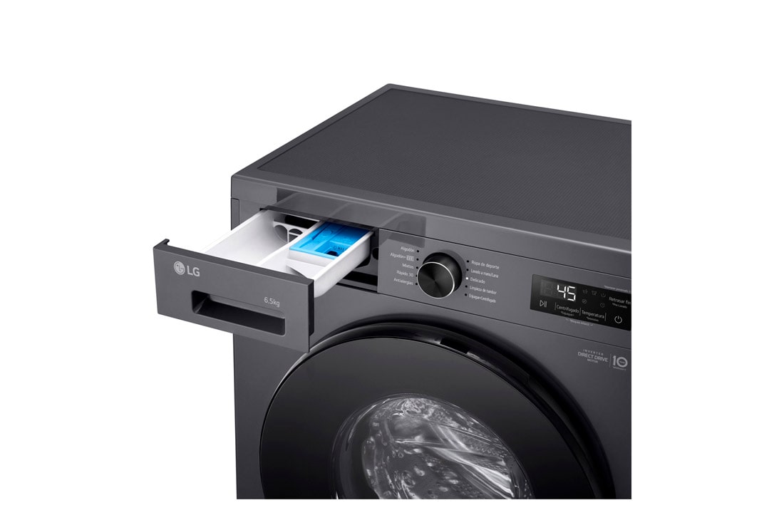LG Lavarropas 6,5KG│Inverter Direct Drive™│Steam, Front half view, WM65MVFS6, thumbnail 6