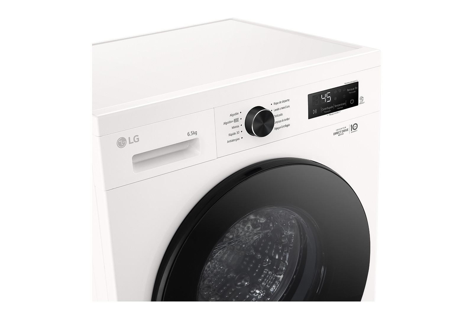 LG Lavarropas 6,5KG│Inverter Direct Drive™│Steam, Display view, WM65GWVFS6, thumbnail 3