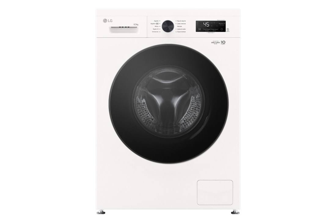LG  Lavarropas carga frontal 6,5 KG │ Blanco │ Inverter Direct Drive │Steam , WM65GWVFS6