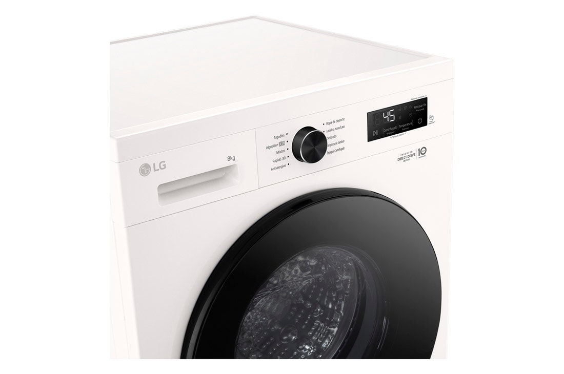 LG Lavarropas 8KG│Inverter Direct Drive™│Steam, Display view, WM80GWVFS6, thumbnail 3