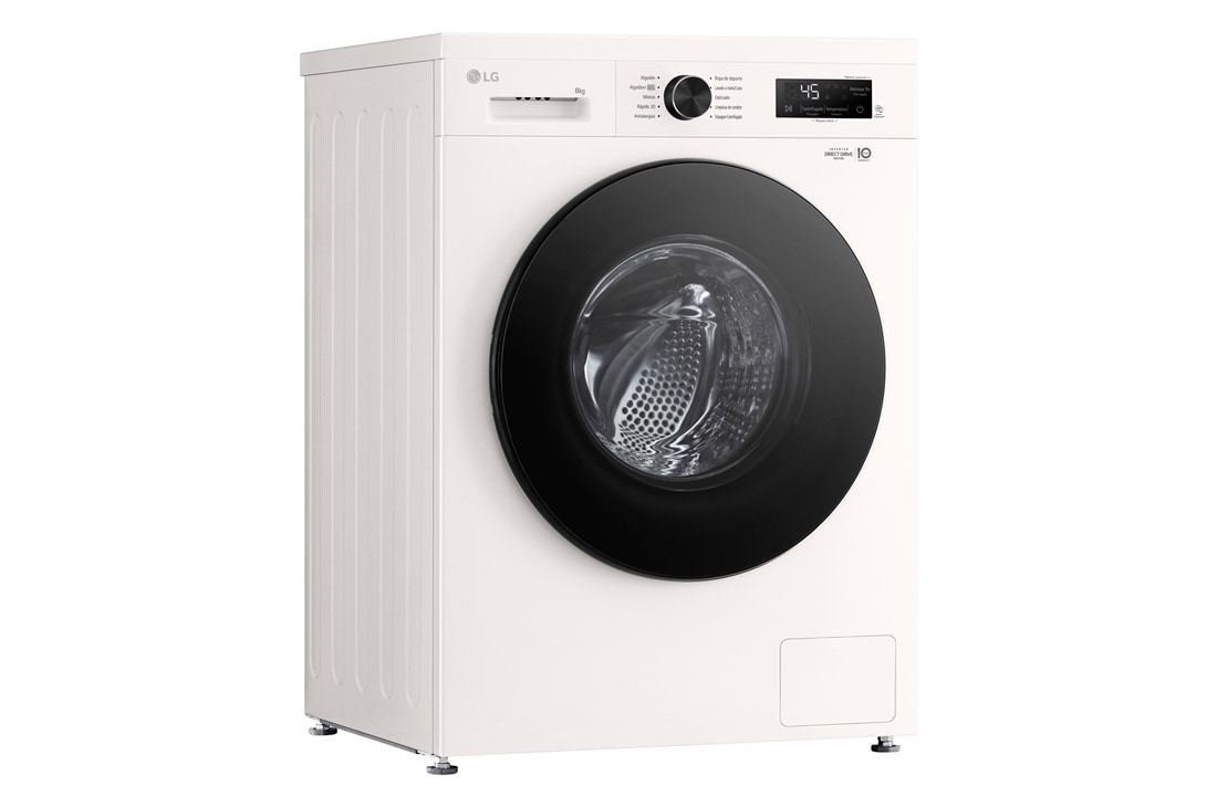 LG Lavarropas 8KG│Inverter Direct Drive™│Steam, Left perspective view, WM80GWVFS6, thumbnail 8