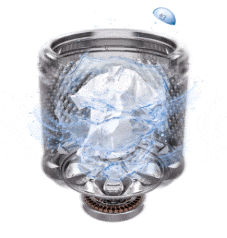 Muestra fuertes corrientes de agua para una limpieza profunda