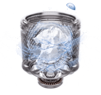 Muestra fuertes corrientes de agua para una limpieza profunda