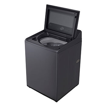 LG Lavarropas 12KG │ TurboDrum™ │ EasyUnload™ │ AIDD™, side open view of top loading washing machine, WT12EWTX6, thumbnail 4