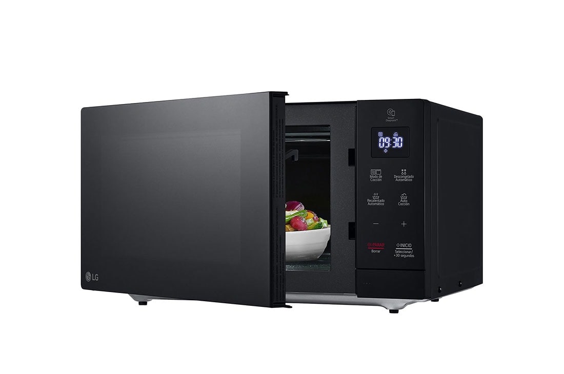 LG Horno Microondas NeoChef 30L│Grill │EasyClean™, Right side open with food, MH7032JAS, thumbnail 6