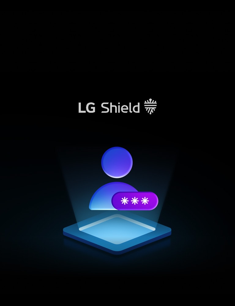 Icono de persona con una contraseña censurada con asteriscos para mostrar privacidad.