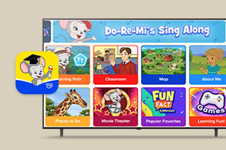 El logotipo de ABCmouse aparece frente a una LG TV