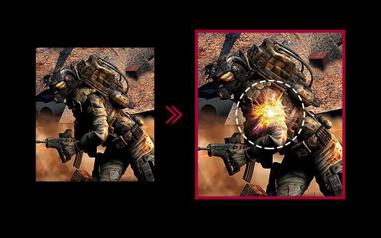 La escena del juego tiene un retraso de entrada minimizado en comparación con el modo convencional