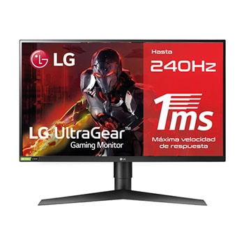 LG 27GN750-B - Monitor Gaming LG UltraGear (Panel IPS: 1920x1080p, 16:9, 400 cd/m², 1000:1, 240Hz, 1ms); DPx1, HDMIx2, USB-Ax3; G-Sync Compatible; Regulable en altura e inclinacion y pivotable, F1