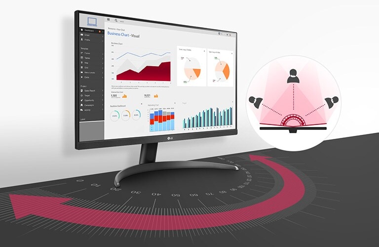 Pantalla IPS QHD de 23,8": Colores auténticos en vista panorámica.