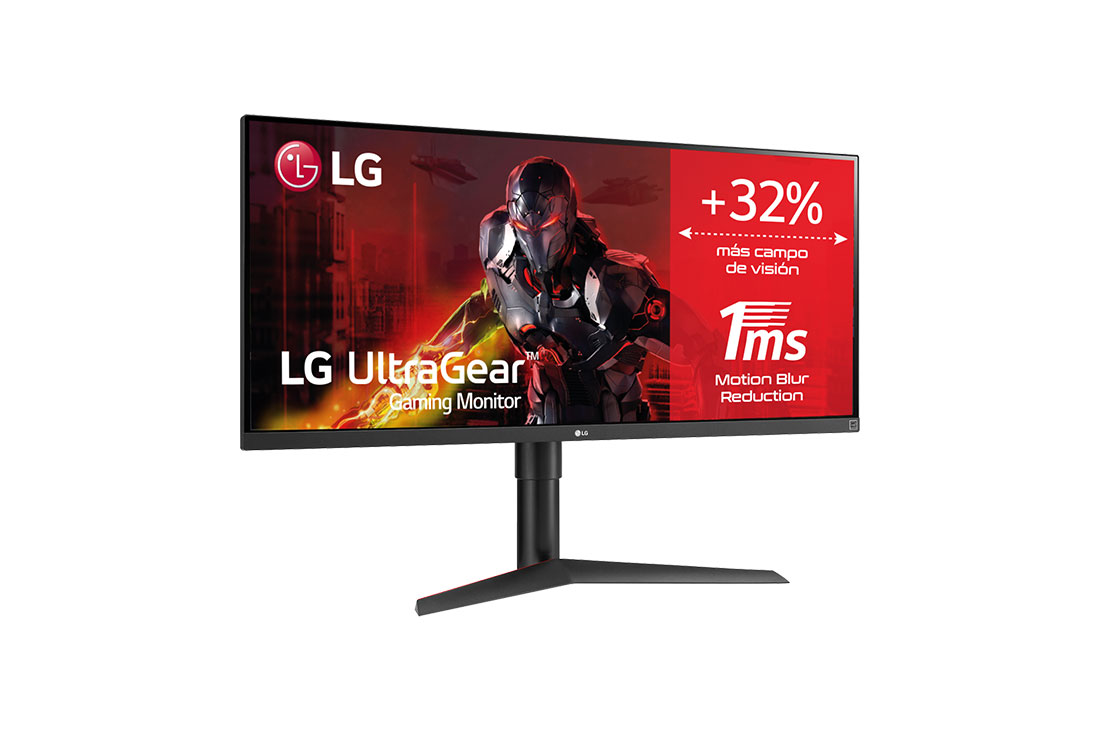 LG 34WP65G-B - Monitor LG UltraGear UltraWide (Panel IPS: 2560x1080p, 21:9, 400 cd/m², 1000:1, 5ms “1ms con MBR”); entradas: DP x1, HDMI x1; AMD FreeSync™, Vista lateral de +15 grados, 34WP65C-B, thumbnail 3