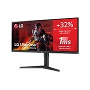 LG 34WP65G-B - Monitor LG UltraGear UltraWide (Panel IPS: 2560x1080p, 21:9, 400 cd/m², 1000:1, 5ms “1ms con MBR”); entradas: DP x1, HDMI x1; AMD FreeSync™, Vista lateral de +15 grados, 34WP65C-B, thumbnail 2