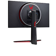 LG  LG 27GP950-B - Monitor Gaming LG UltraGear (Panel NanoIPS: 3840x2160, 400nit, 1000:1, DCI-P3>98%, 1ms); diag. 68,47cm; entr.: HDMI 2.1 x2, DPx1, USB-Ax3; AMD Freesync G-Sync Compatible, vista trasera con luces multicolores encendidas, 27GP950-B, thumbnail 8