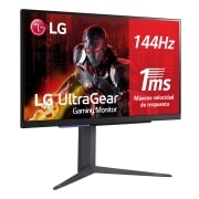 LG Monitor Gamer UltraGear 27'' │UHD 4K 144 Hz │AMD FreeSync, side view, 27GR93U-B, thumbnail 1
