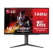 LG Monitor Gamer UltraGear 27'' │UHD 4K 144 Hz │AMD FreeSync, front view, 27GR93U-B, thumbnail 3