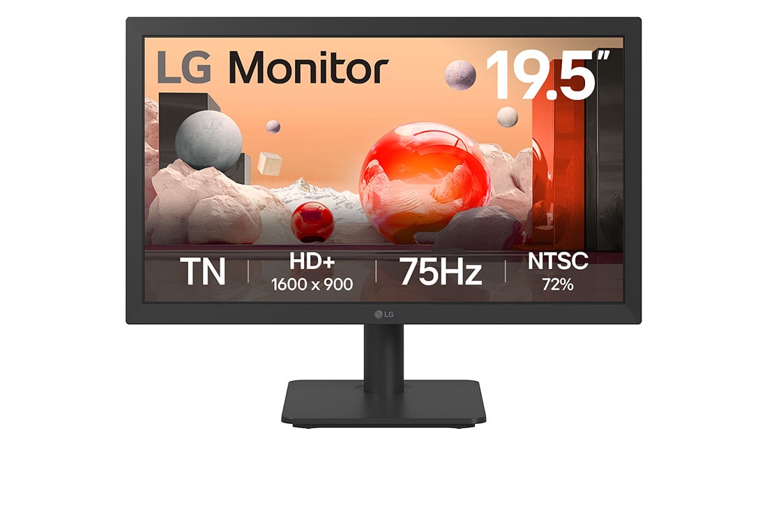 LG Monitor 19.5'' │ Diseño Ergonometrico │ Modo Lector, front view, 20U401A-B