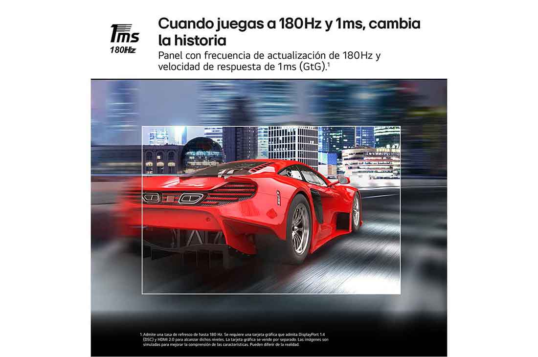 LG Monitor Gamer UltraGear 32'' │ QHD 180Hz │ 1 MS, -15 degree side view, 32GS85Q-B, thumbnail 2