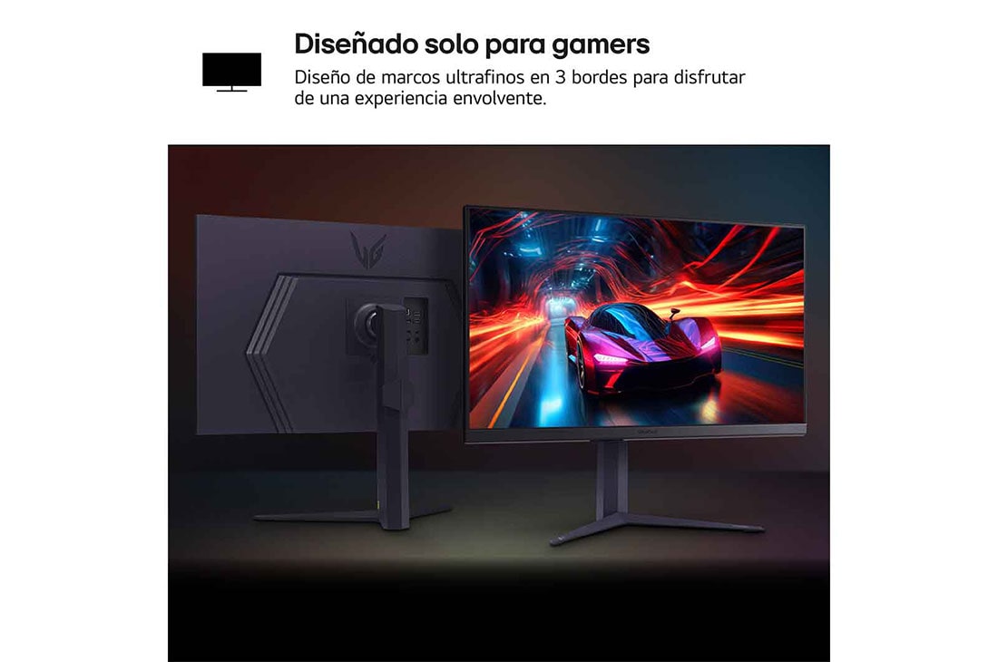 LG Monitor Gamer UltraGear 32'' │ QHD 180Hz │ 1 MS, rear perspective view, 32GS85Q-B, thumbnail 7