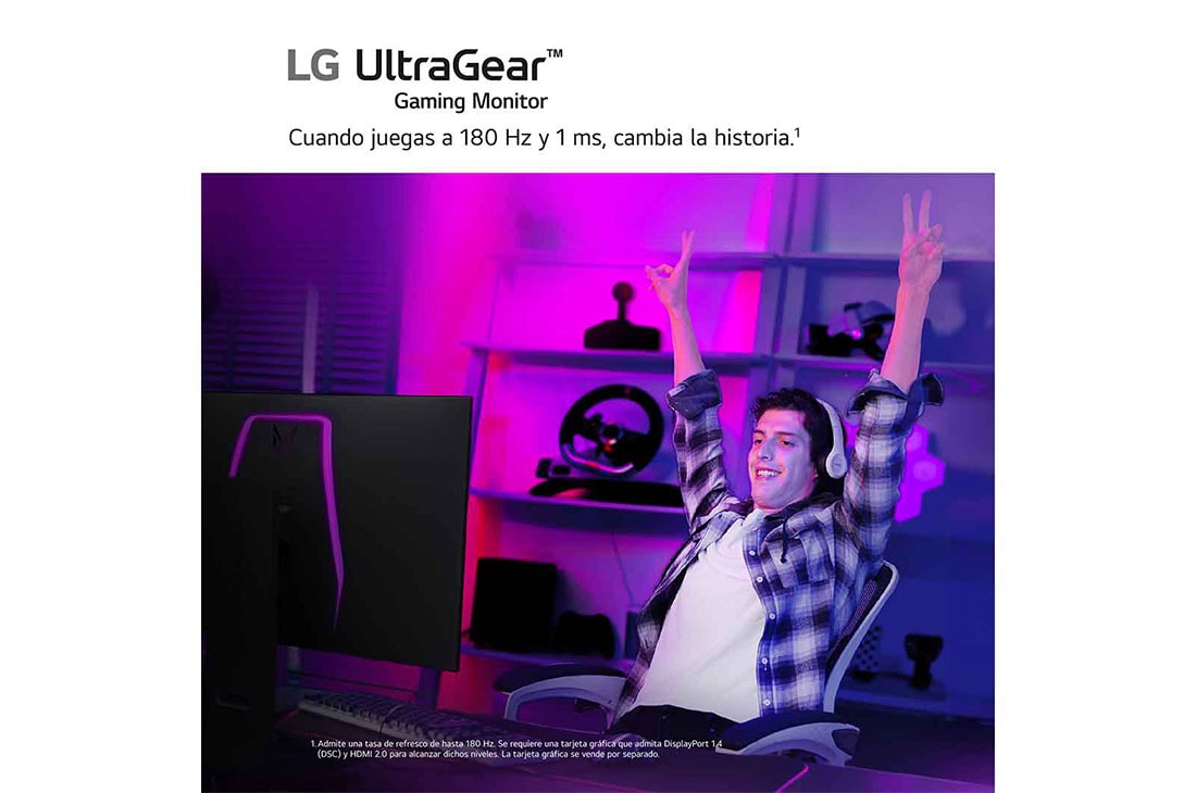 LG Monitor Gamer UltraGear 32'' │ QHD 180Hz │ 1 MS, lifestyle image, 32GS85Q-B, thumbnail 11
