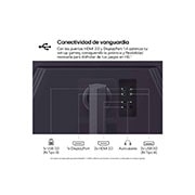 LG Monitor Gamer UltraGear 32'' │ QHD 180Hz │ 1 MS, close-up view of ports, 32GS85Q-B, thumbnail 8