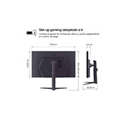 LG Monitor Gamer UltraGear 32'' │ QHD 180Hz │ 1 MS, side view of the monitor moving downwards for height adjustment, 32GS85Q-B, thumbnail 9