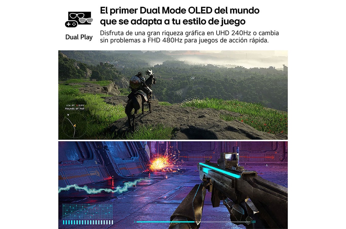 LG Monitor Gamer UltraGear 32'' │ OLED 240 Hz │ 0.03 MS, +15 degree side view, 32GS95UV-W, thumbnail 3