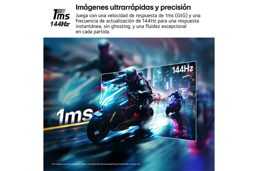 LG Monitor Gamer UltraGear 32'' │ 4K UHD 144 Hz │ 1 MS, front view of the monitor with the stand down, 32G810SA-W, thumbnail 8