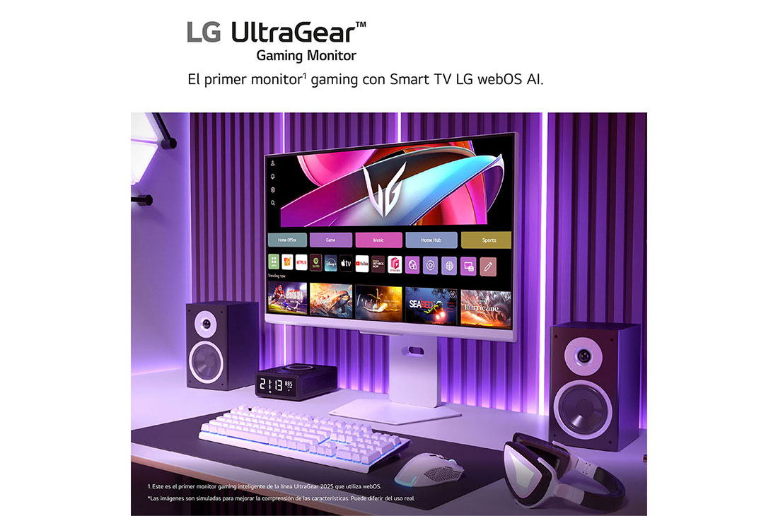 LG Monitor Gamer UltraGear 32'' │ 4K UHD 144 Hz │ 1 MS, side view of a tilted monitor, 32G810SA-W, thumbnail 10